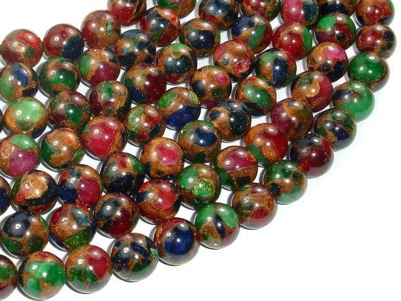 Mosaic Stone Beads-Multi color, 10mm, Round Beads-Gems: Round & Faceted-BeadXpert
