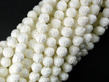 Tridacna Shell Beads, 6mm Carved Lotus Flower Round Beads-Gems: Round & Faceted-BeadXpert