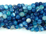 Banded Agate Beads, Striped Agate, Blue, 8mm Faceted Round Beads-Gems: Round & Faceted-BeadXpert