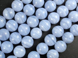 Blue Chalcedony Beads, Blue Lace Agate Beads, 10mm Round-Gems: Round & Faceted-BeadXpert