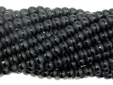 Matte Black Onyx Beads, 6mm Round Beads-with polished line-Gems: Round & Faceted-BeadXpert