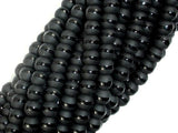 Matte Black Onyx Beads, 6mm Round Beads-with polished line-Gems: Round & Faceted-BeadXpert