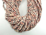 Rain Flower Stone, Pink, Gray, 4mm Round Beads-Gems: Round & Faceted-BeadXpert