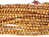 Yellow Wood Beads, Nangka Wood Beads, 10mm (10.3mm) Round Beads, 43 Inch-Wood-BeadXpert
