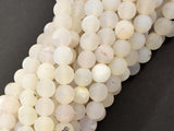 Druzy Agate Beads, White Geode Agate Beads, 6mm Round Beads-Gems: Round & Faceted-BeadXpert