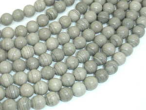 Gray Banded Jasper, 8mm Round Beads-Gems: Round & Faceted-BeadXpert