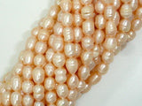 Fresh Water Pearl Beads, Rice, Peach, 6x8mm-Pearls & Glass-BeadXpert