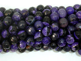 Agate Beads, Purple & Black, 8mm Faceted-Agate: Round & Faceted-BeadXpert