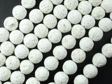 White Lava Beads, 10mm Round Beads-Gems: Round & Faceted-BeadXpert