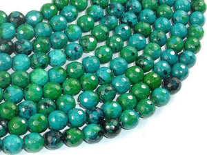Chrysocolla, 8mm (7.8mm) Faceted Round Beads-Gems: Round & Faceted-BeadXpert