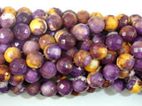 Rain Flower Stone, Purple, Yellow, 8mm Faceted Round Beads-Gems: Round & Faceted-BeadXpert