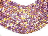 Rain Flower Stone, Purple, Yellow, 8mm Faceted Round Beads-Gems: Round & Faceted-BeadXpert