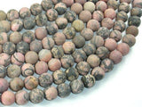 Matte Rhodonite Beads, 10mm, Round Beads-Gems: Round & Faceted-BeadXpert