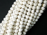 White Lava Beads, 4mm (4.5mm) Round Beads-Gems: Round & Faceted-BeadXpert