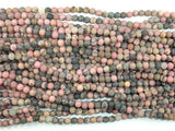 Matte Rhodonite Beads, 4mm, Round Beads-Gems: Round & Faceted-BeadXpert