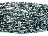 Rain Flower Stone Beads, Black, White, 4mm Round Beads-Gems: Round & Faceted-BeadXpert