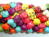 Howlite Skull Beads, Multi-color, 8x10mm-Gems: Round & Faceted-BeadXpert