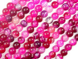 Banded Agate Beads, Fuchsia Agate, 6mm(6.3mm) Round-Gems: Round & Faceted-BeadXpert