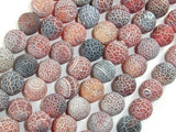 Frosted Matte Agate, Dragon Vein Agate, 10mm Round Beads-Gems: Round & Faceted-BeadXpert