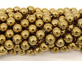 Hematite Beads-Gold, 10mm Round Beads-Gems: Round & Faceted-BeadXpert