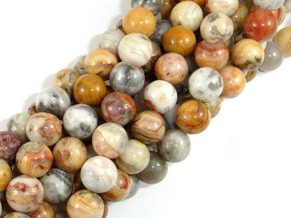 Crazy Lace Agate Beads, 10mm Round Beads-Gems: Round & Faceted-BeadXpert