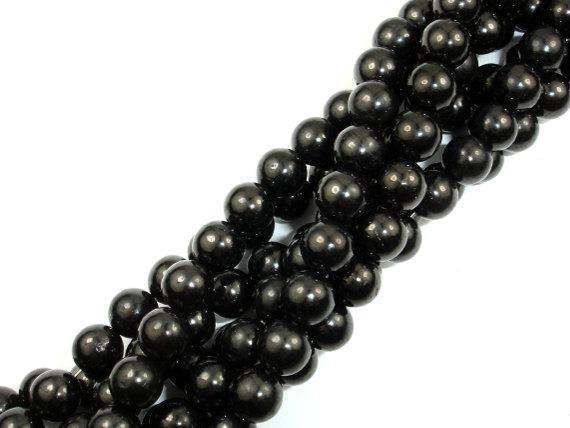 Jet Gemstone Beads, Round, 8mm-Gems: Round & Faceted-BeadXpert