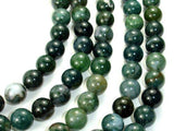 Moss Agate, Round beads, 10mm, Green Beads-Gems: Round & Faceted-BeadXpert