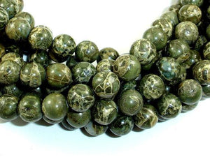 Alligator Skin Jasper Beads, Green Brecciated Jasper, Round, 8mm(8.3mm)-Gems: Round & Faceted-BeadXpert