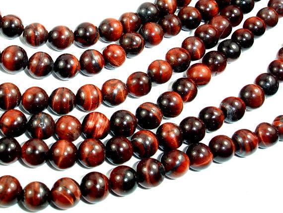 Red Tiger Eye Beads, Round, 6mm-Gems: Round & Faceted-BeadXpert