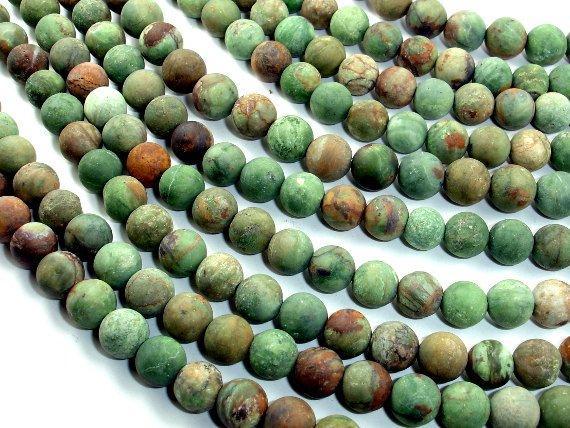Matte Green Opal Beads, Round-Gems: Round & Faceted-BeadXpert