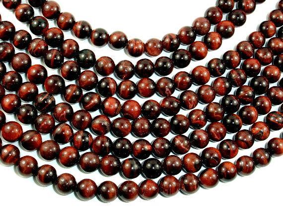Red Tiger Eye Beads, 8mm Round Beads-Gems: Round & Faceted-BeadXpert
