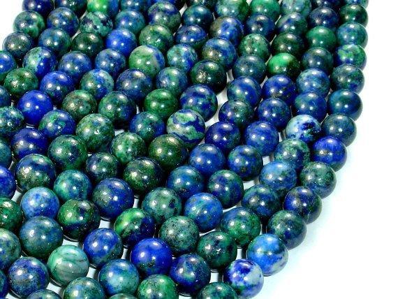 Azurite Malachite Beads, 8mm (8.5 mm) Round-Gems: Round & Faceted-BeadXpert