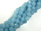 Matte Blue Dyed Jade Beads, Faceted Round, 10mm-Gems: Round & Faceted-BeadXpert