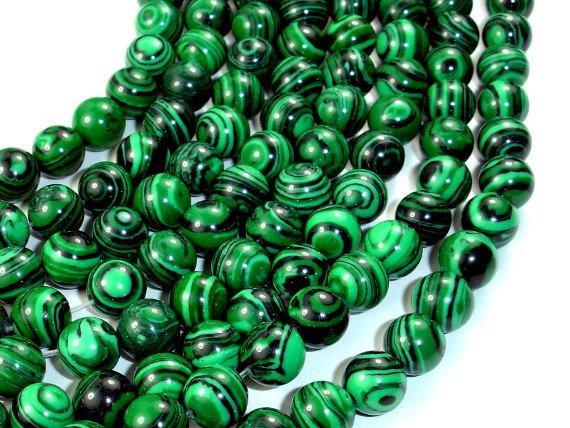 Malachite Beads - Synthetic, Round, 8mm-Gems: Round & Faceted-BeadXpert
