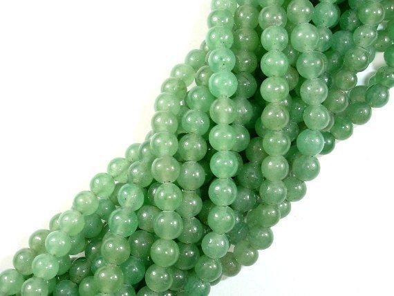 Green Aventurine Beads, Round, 6mm-Gems: Round & Faceted-BeadXpert