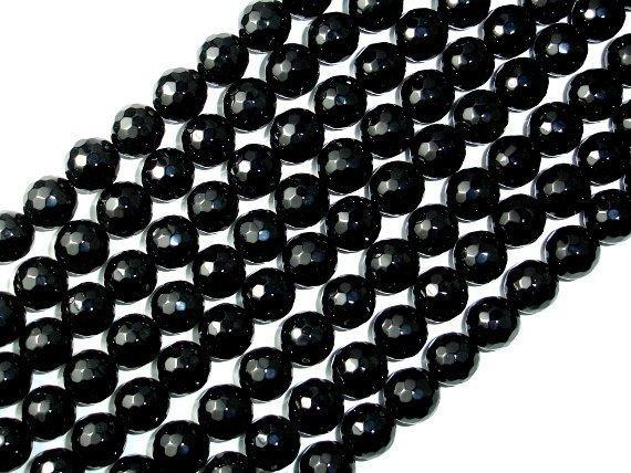 Black Onyx Beads, Faceted Round, 10mm-Gems: Round & Faceted-BeadXpert