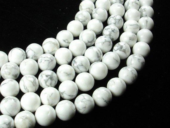 White Howlite, 10mm(10.5mm) Round beads-Gems: Round & Faceted-BeadXpert