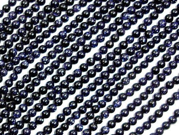 Blue Goldstone Beads, Round, 2mm-Gems: Round & Faceted-BeadXpert