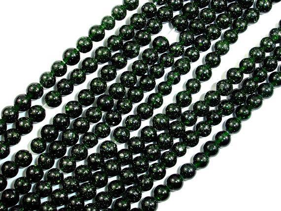 Green Goldstone Beads, Round, 4mm-Gems: Round & Faceted-BeadXpert