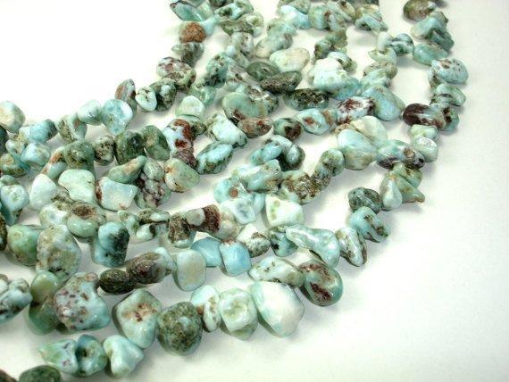 Larimar Beads, Top drilled, Free Form-Gems: Nugget,Chips,Drop-BeadXpert