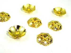 Bead Caps, Jewelry Findings, Zinc Alloy, Gold Tone-Metal Findings & Charms-BeadXpert
