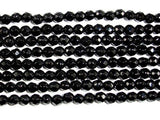 Black Onyx Beads, Faceted Round, 4mm-Gems: Round & Faceted-BeadXpert