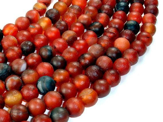 Frosted Matte Agate Beads, Round, 10mm-Agate: Round & Faceted-BeadXpert
