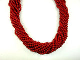 Red Bamboo Coral Beads, Round, 4mm-Gems: Round & Faceted-BeadXpert