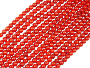 Red Bamboo Coral Beads, Round, 4mm-Gems: Round & Faceted-BeadXpert