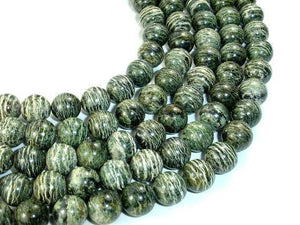 Green Zebra Jasper Beads, 10mm Round Beads-Gems: Round & Faceted-BeadXpert