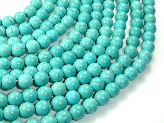 Howlite Turquoise Beads, Round, 8mm-Gems: Round & Faceted-BeadXpert