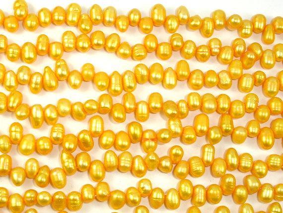 Fresh Water Pearl Beads, Gold, Top drilled, Dancing beads-Pearls & Glass-BeadXpert
