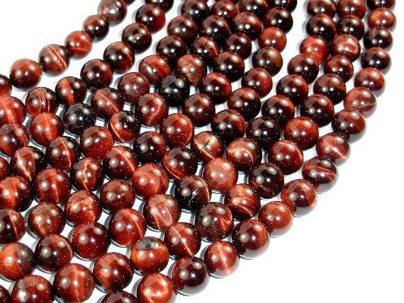 Red Tiger Eye Beads, Round, 10mm-Gems: Round & Faceted-BeadXpert