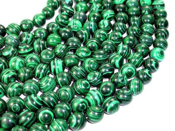 Malachite Beads - Synthetic, Round, 10mm-Gems: Round & Faceted-BeadXpert